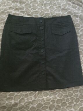 Jones New York Black Button-Front Mini Skirt